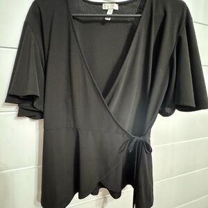 Elegant Black Wrap Top